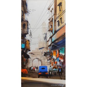 Zahid Ashraf, 12 x 24 inch, Acrylic on Canvas, Cityscape Painting, AC-ZHA-131